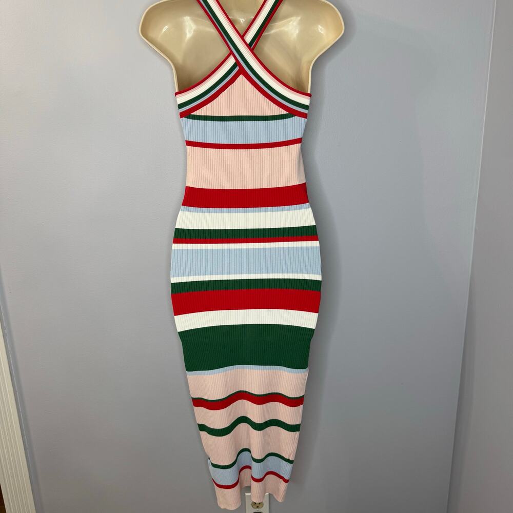 Ted Baker Lyndiaa Striped Bodycon Midi Dress Stretch Vacation Beach Women's 4 - Picture 5 of 12